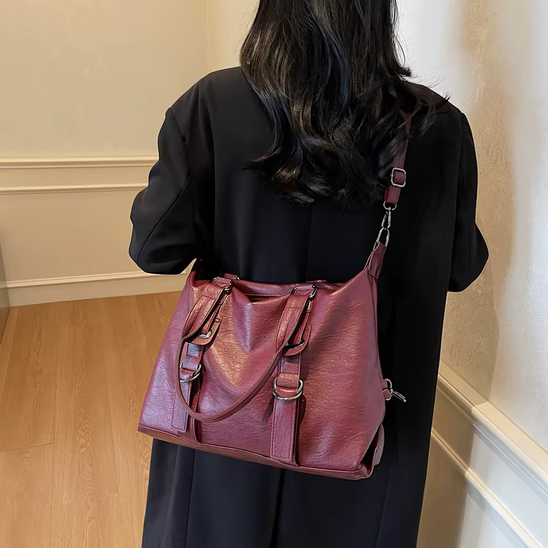 Vintage High Quality PU Leather Cross-body Shoulder Bags - Image 6