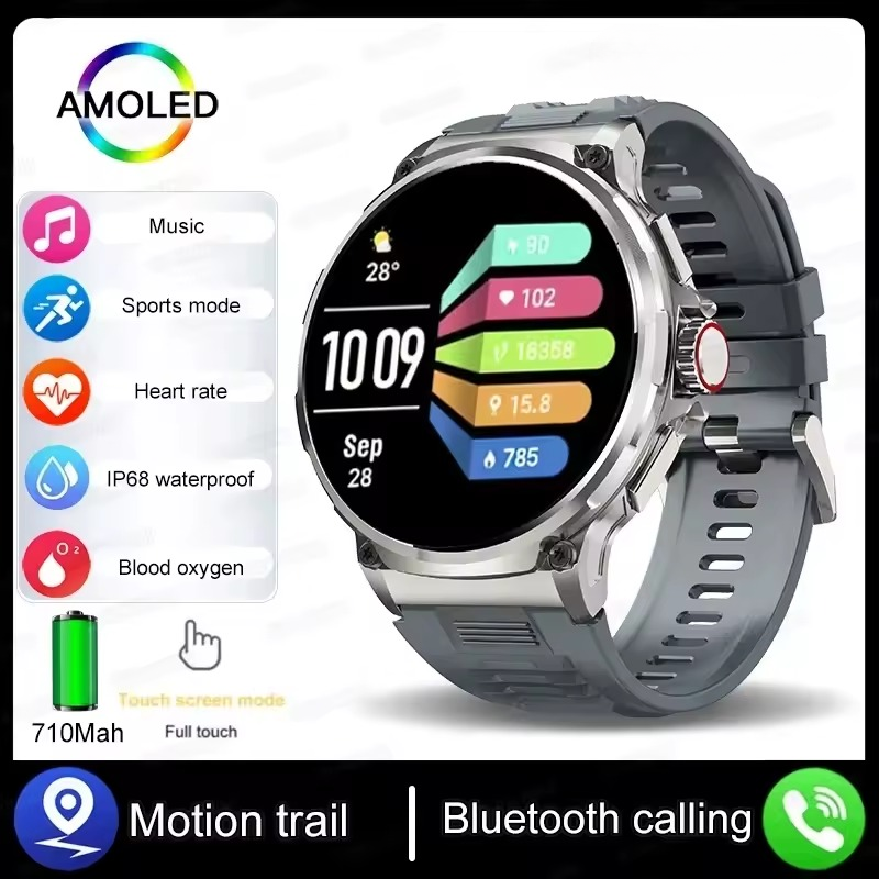 1.85-inch Ultra HD GPS Track Bluetooth Call 710 Mah Large Battery Sports Fitness smartwatch