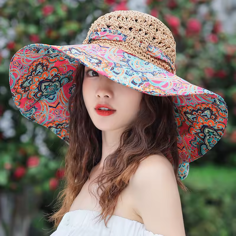 Elegant Folding Straw Panamas UV Protection Hats