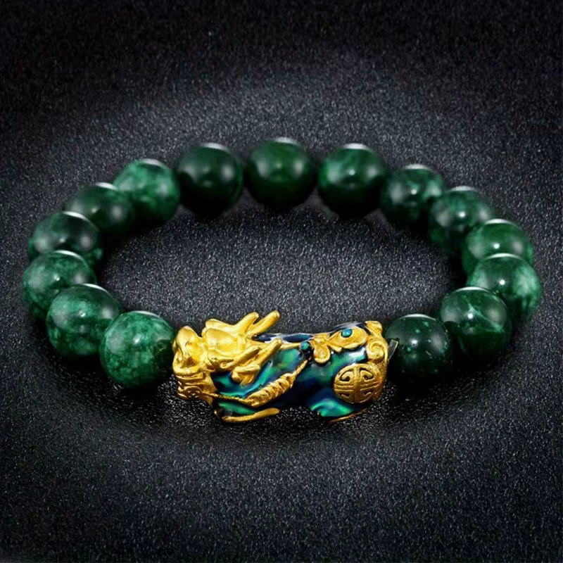 Casual Amulet Jade Wristbands Malachite Stone Beads Bracelet