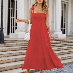 Casual Commuting Sleeveless Printed Long Tank Dress