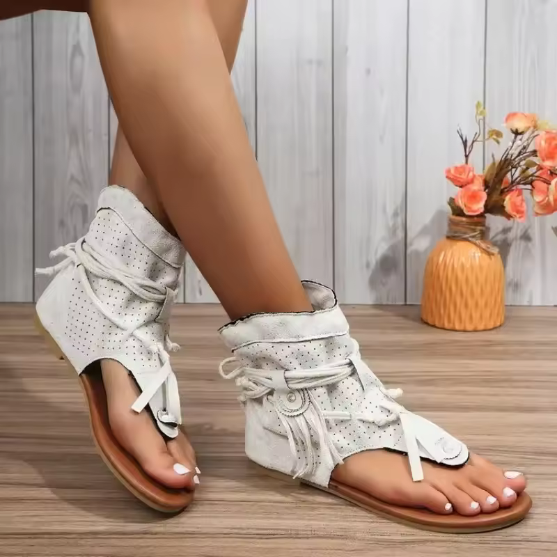 Casual Flip Flops Gladiator Vintage Bohemia Square Flat Sandals - Image 3