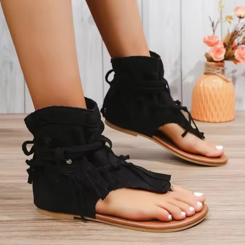 Casual Flip Flops Gladiator Vintage Bohemia Square Flat Sandals - Image 2