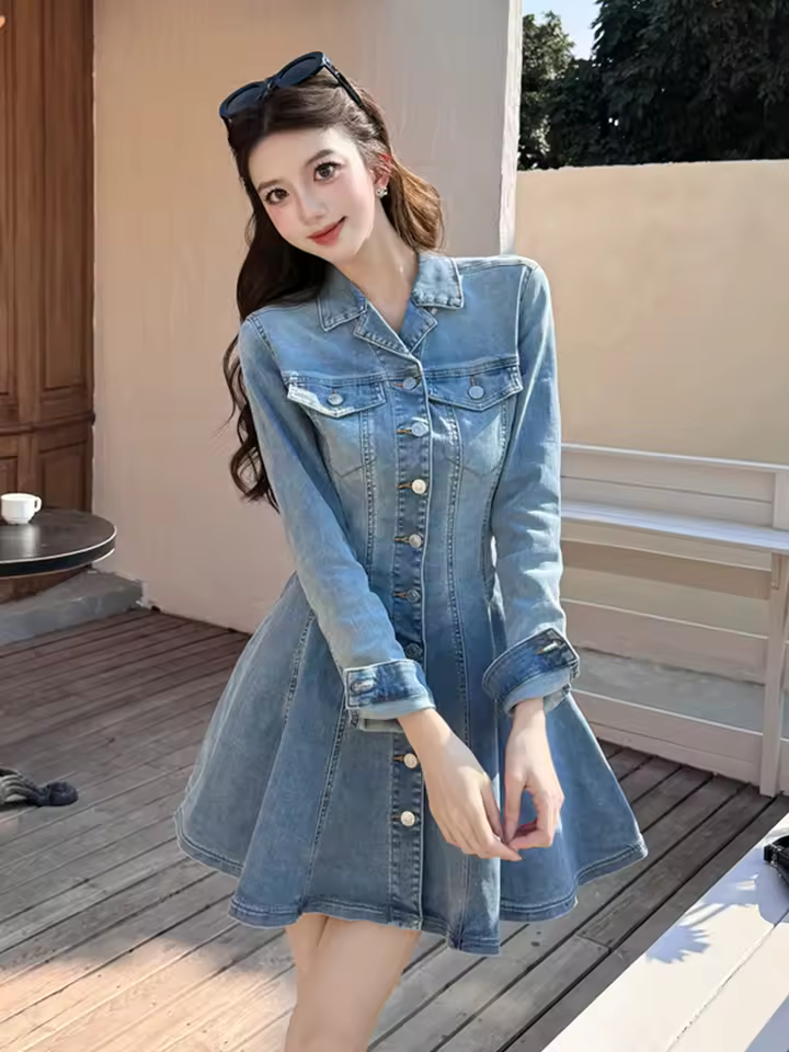 Casual High Street Vestidos Mujer Long Sleeve Cute Short Mini Dress
