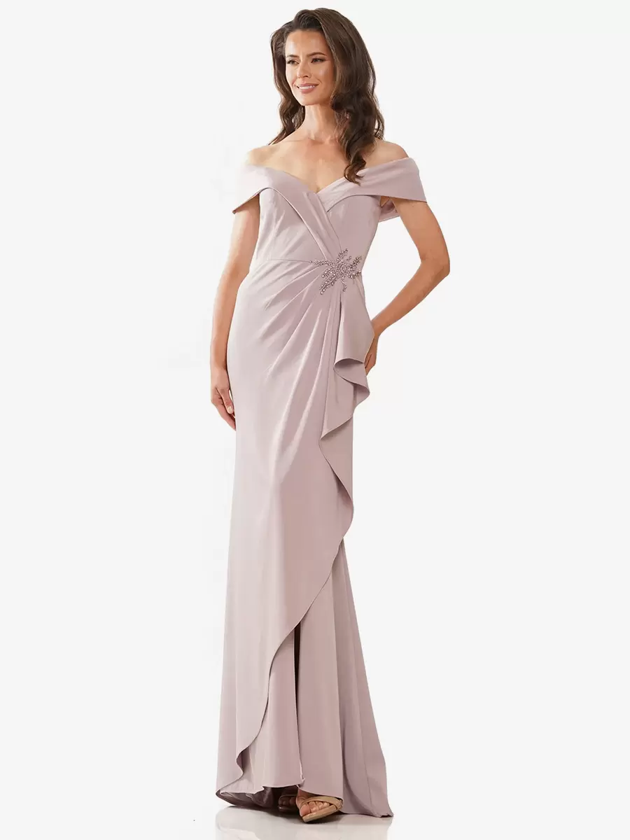 Casual Off-The-Shoulder Mermaid Applique Floor-Length Sleeveless Dresses - Image 3