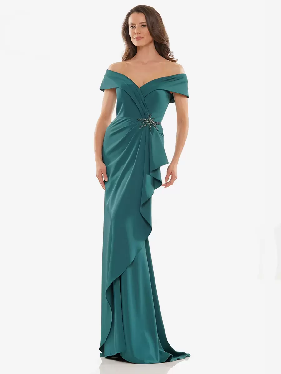 Casual Off-The-Shoulder Mermaid Applique Floor-Length Sleeveless Dresses - Image 4