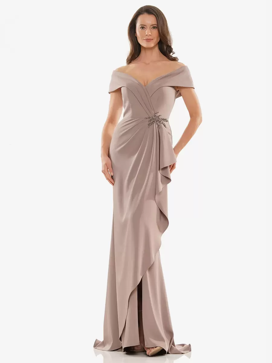 Casual Off-The-Shoulder Mermaid Applique Floor-Length Sleeveless Dresses - Image 5