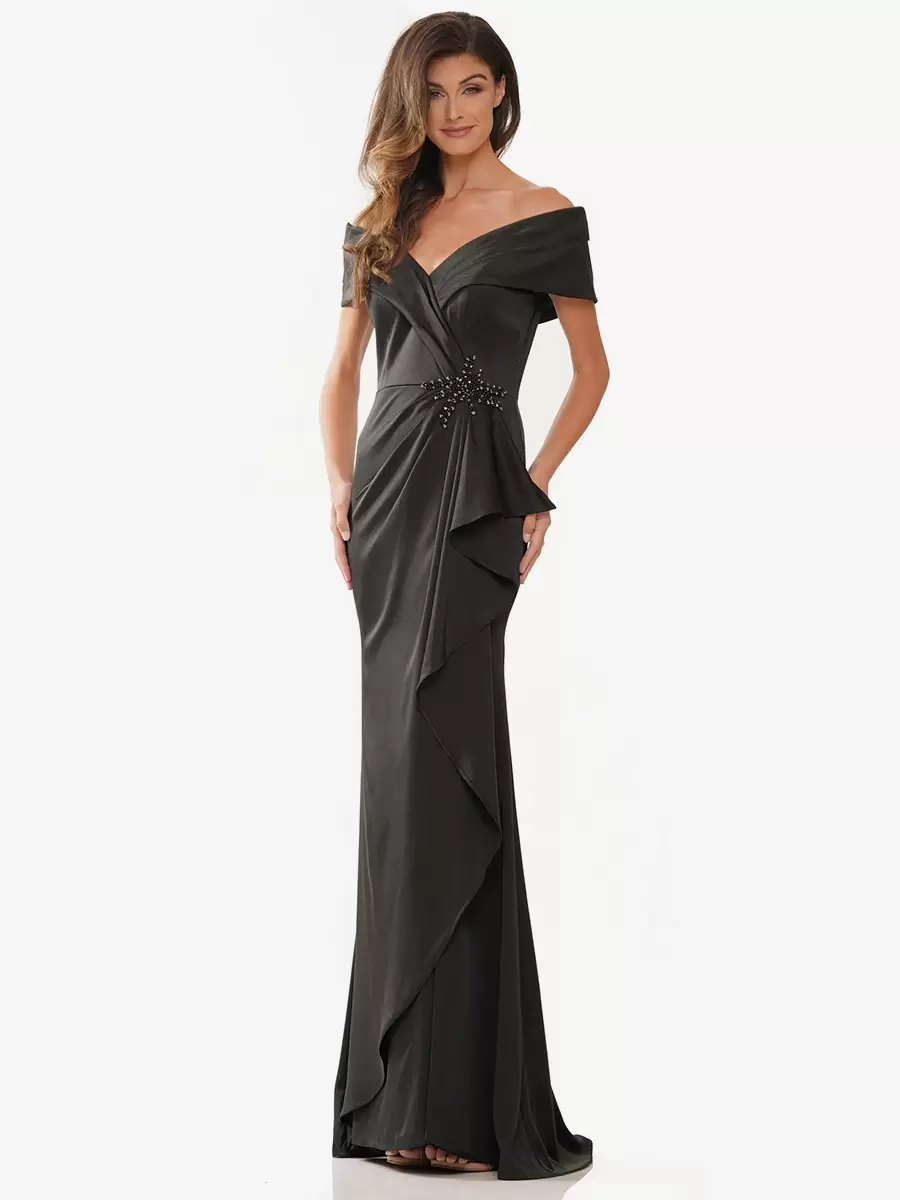 Casual Off-The-Shoulder Mermaid Applique Floor-Length Sleeveless Dresses - Image 6