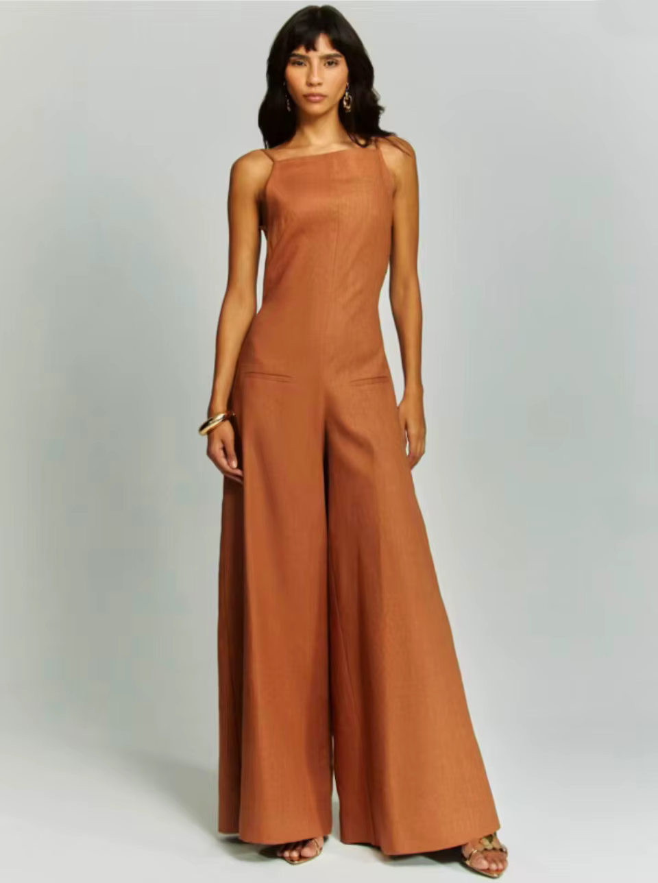 Casual Square Neck Sleeveless High Waist Solid Minimalist Slimming Jumpsuits - Image 7