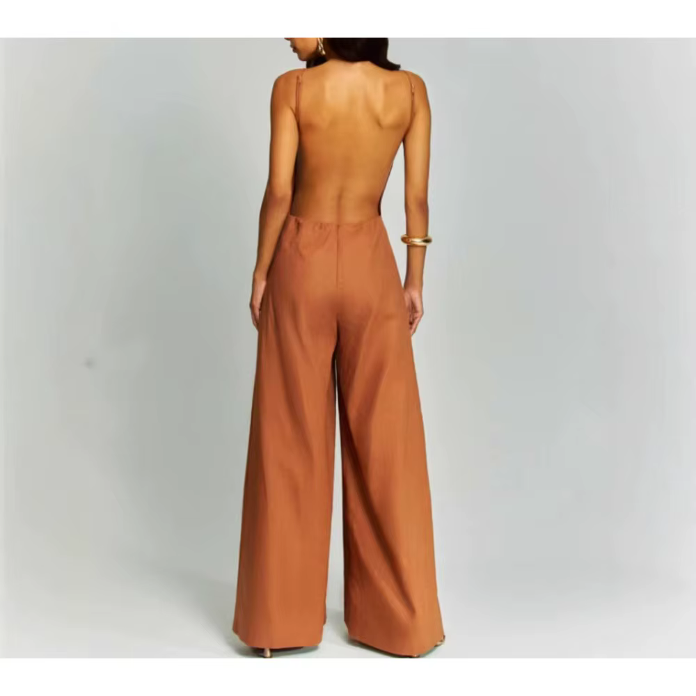 Casual Square Neck Sleeveless High Waist Solid Minimalist Slimming Jumpsuits - Image 8