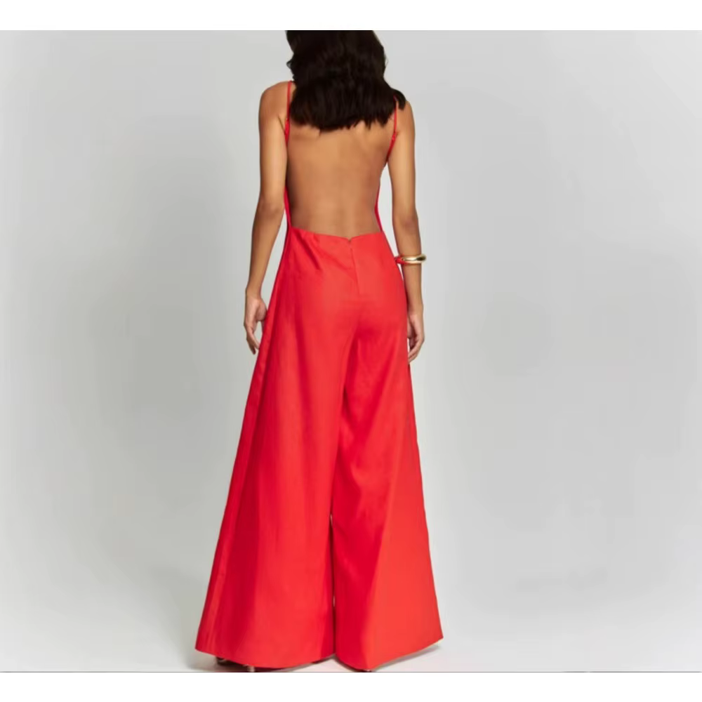 Casual Square Neck Sleeveless High Waist Solid Minimalist Slimming Jumpsuits - Image 6