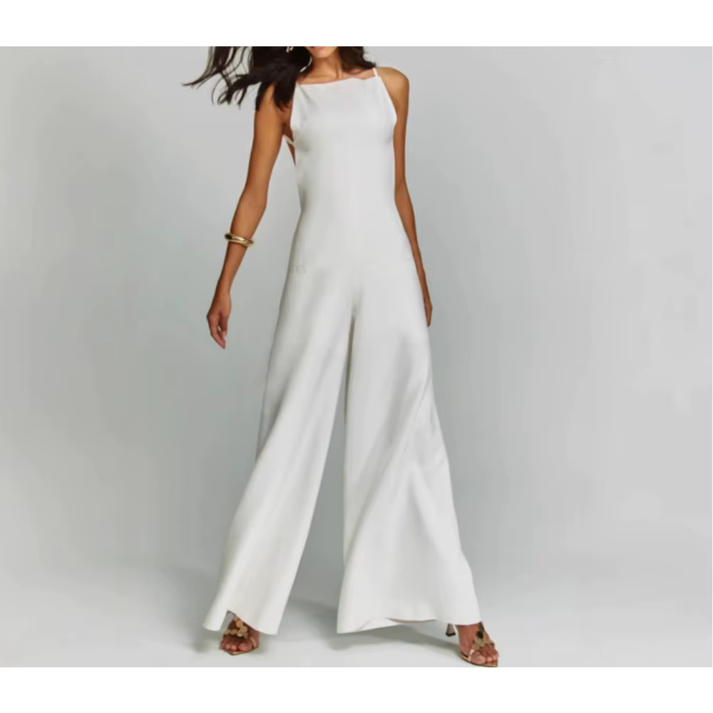 Casual Square Neck Sleeveless High Waist Solid Minimalist Slimming Jumpsuits - Image 2