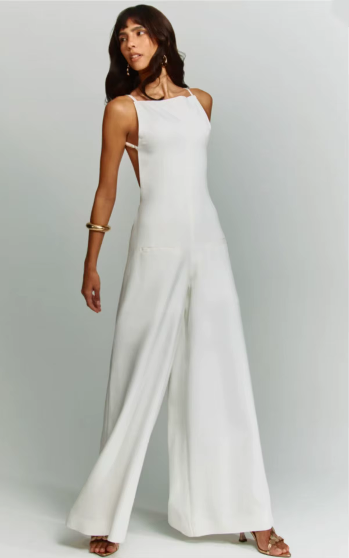 Casual Square Neck Sleeveless High Waist Solid Minimalist Slimming Jumpsuits