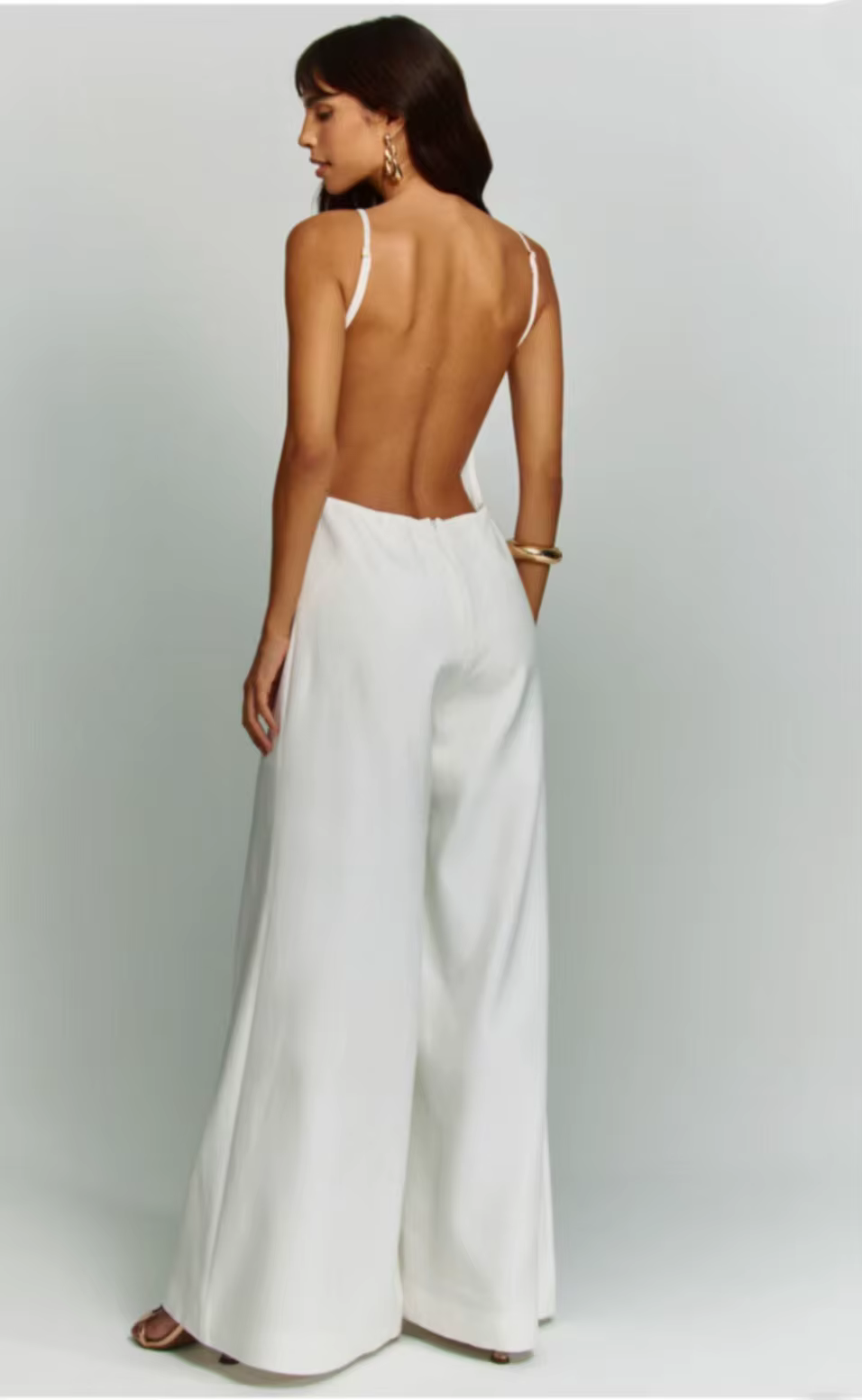 Casual Square Neck Sleeveless High Waist Solid Minimalist Slimming Jumpsuits - Image 4