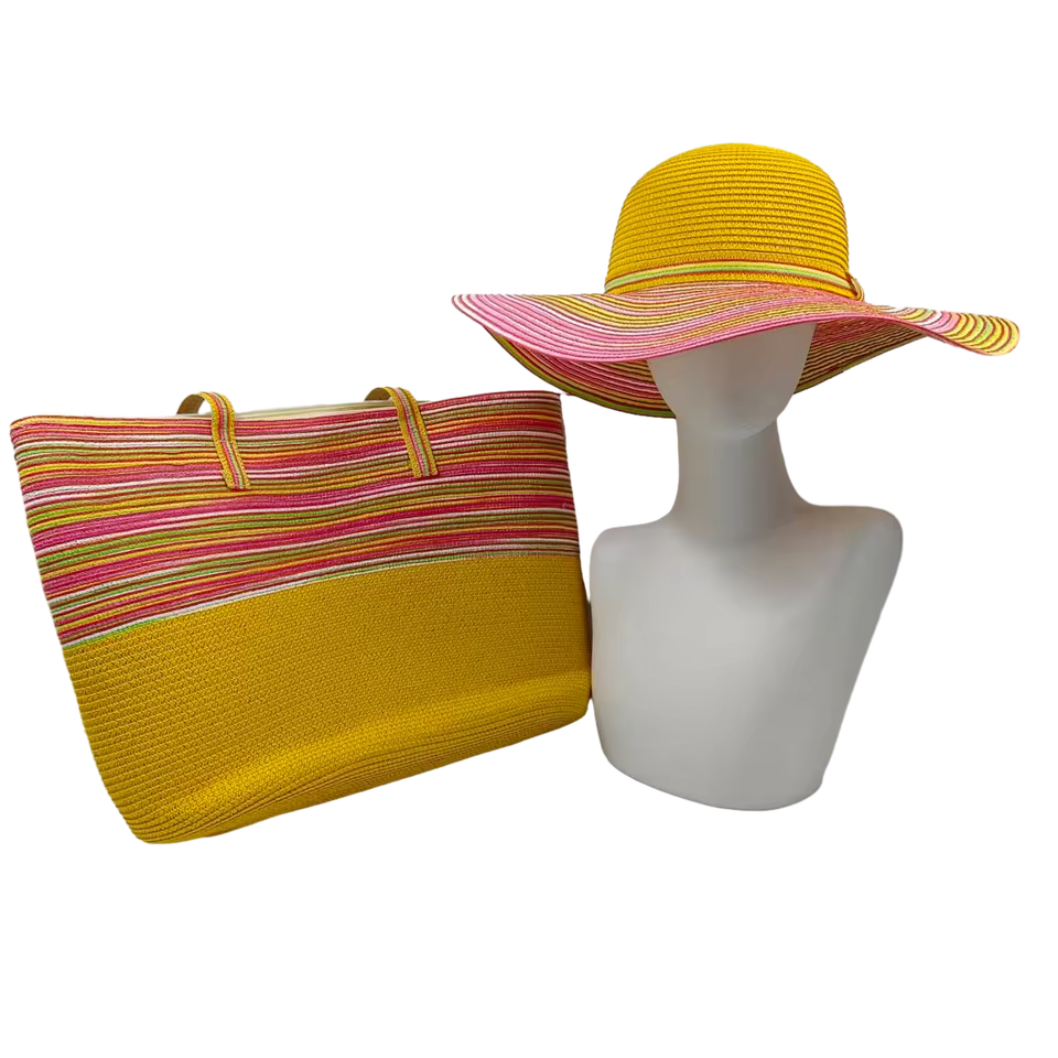 Casual Travel Beach Outdoor Straw Hat Bag Set