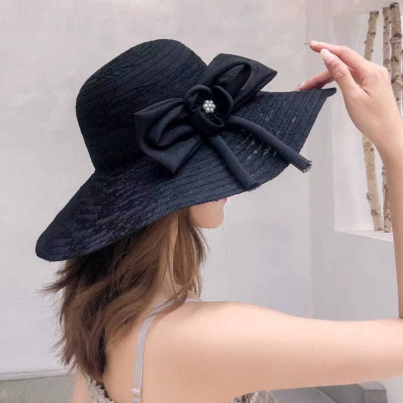 Casual protection outings face covering large brim sun foldable sun hats