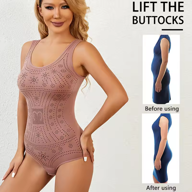 Corset Underwear Tank Top Seamless Bodysuit Printed Tummy Control Shapewear - Image 4