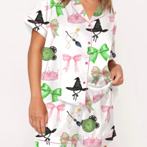 Elegant 2 Piece Short Sleeve Preppy Shirt Pajamas Lounge Set Comfy Sleepwear