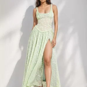 Elegant A-line Square Collar Sleeveless Boho Strap Maxi Dress