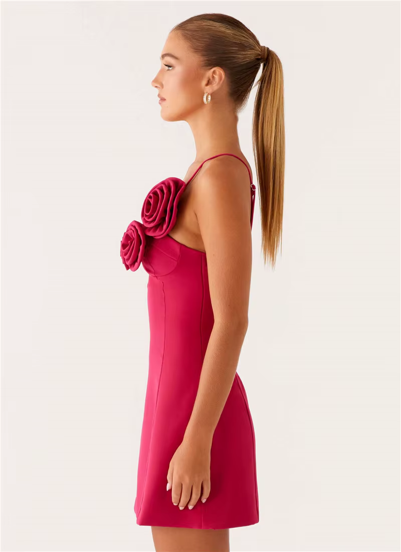 Elegant Backless Solid Off-shoulder Backless A-line Club Mini Dress - Image 17