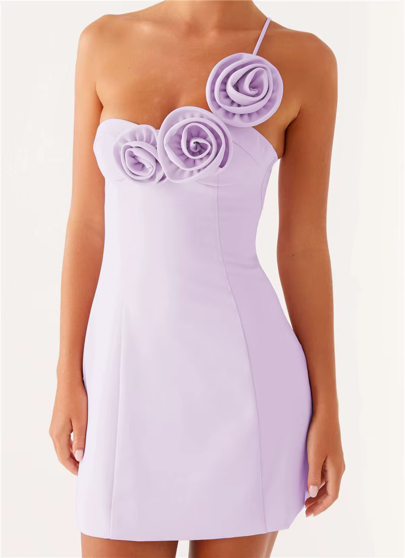 Elegant Backless Solid Off-shoulder Backless A-line Club Mini Dress - Image 12