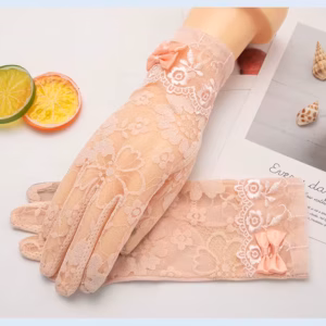 Elegant Ice Silk Lace Anti-UV Anti-Slip Breathable Sunscreen Gloves