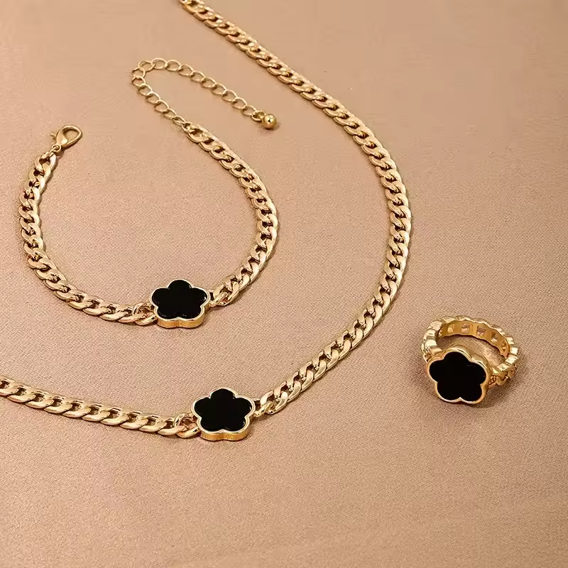 Elegant Round Bead Line Imitation Earrings Pendant Necklace Sets