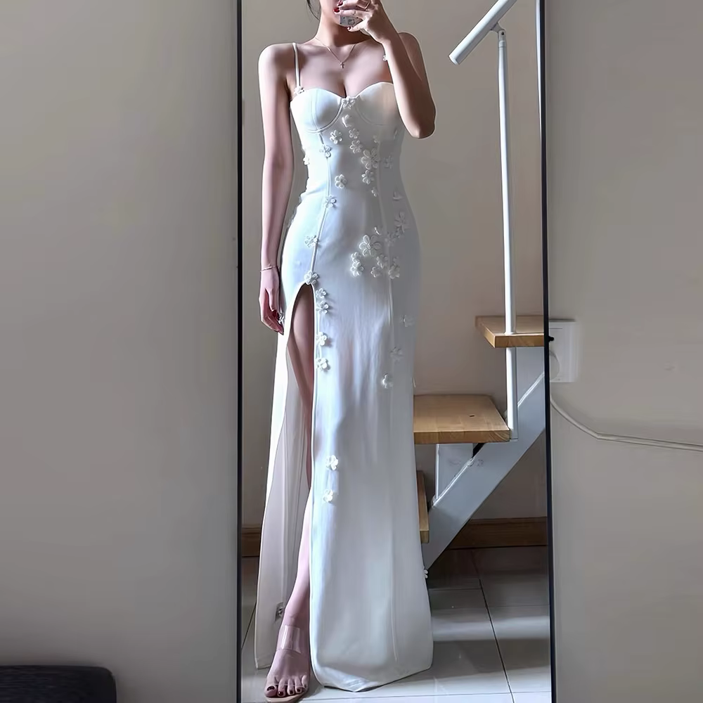 Elegant Square Neck Sleeveless Patchwork Solid Slimming Temperament Maxi Dresses