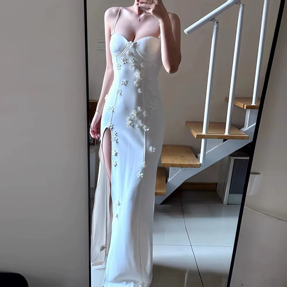 Elegant Square Neck Sleeveless Patchwork Solid Slimming Temperament Maxi Dresses - Image 2