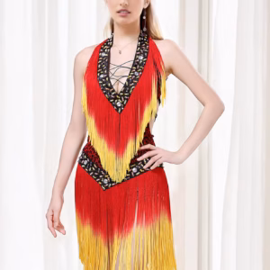 Elegant rhinestone Neck-mounted tassel bodycon prom short dresses