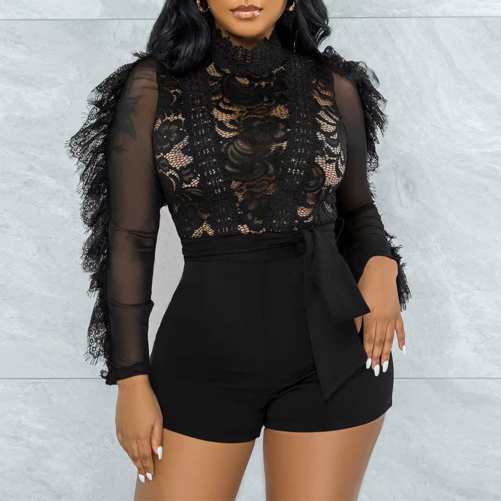 Elegant through Play suits lace one pieces bodycon jumpsuits