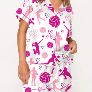 Fashion Formal Short Sleeve Preppy Shirt Pajamas Lounge Set Comfy Sleepwear