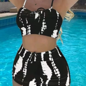 Front Shorts Bikinis High Waist Bathers Beachwear Bathing Swimsuit