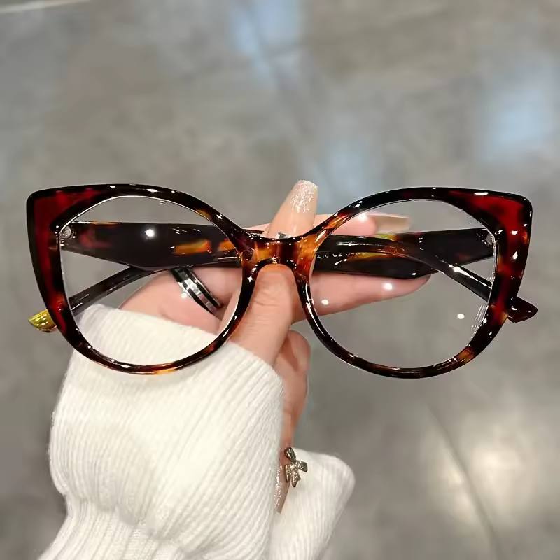 Vintage Gradient Color Frame Transparent Lenses for Blocking Cat Eye Glasses