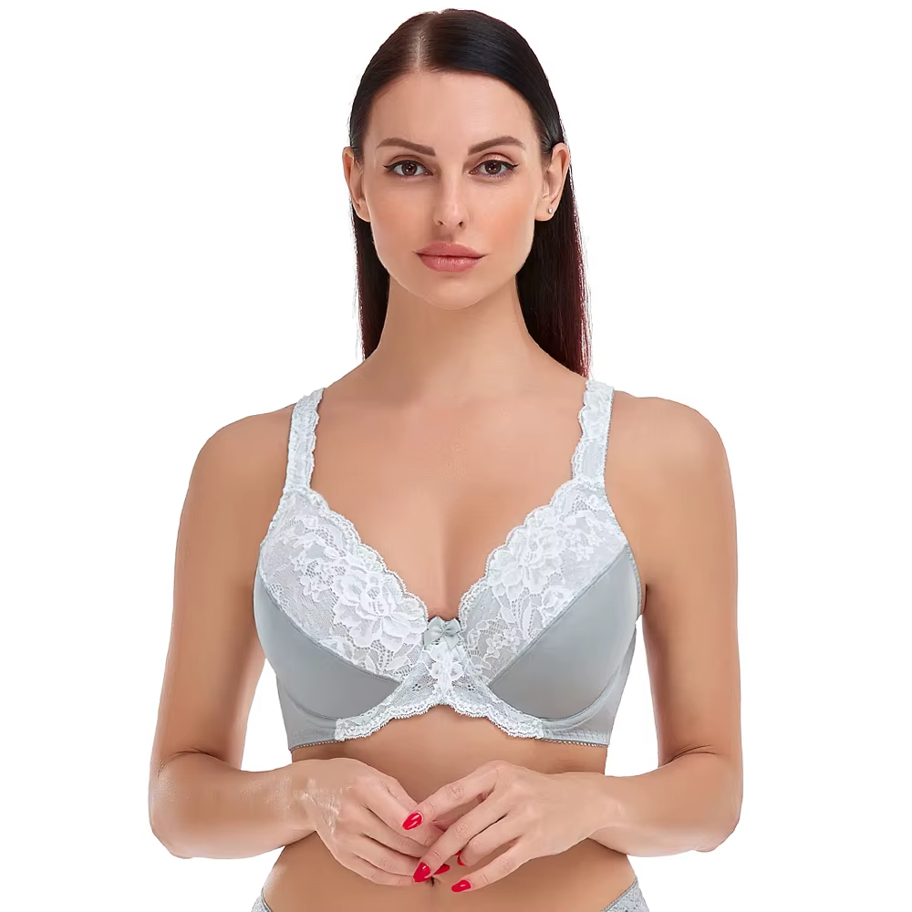 Lace Embroidery Minimizer Underwire Bralette Brassiere Bra