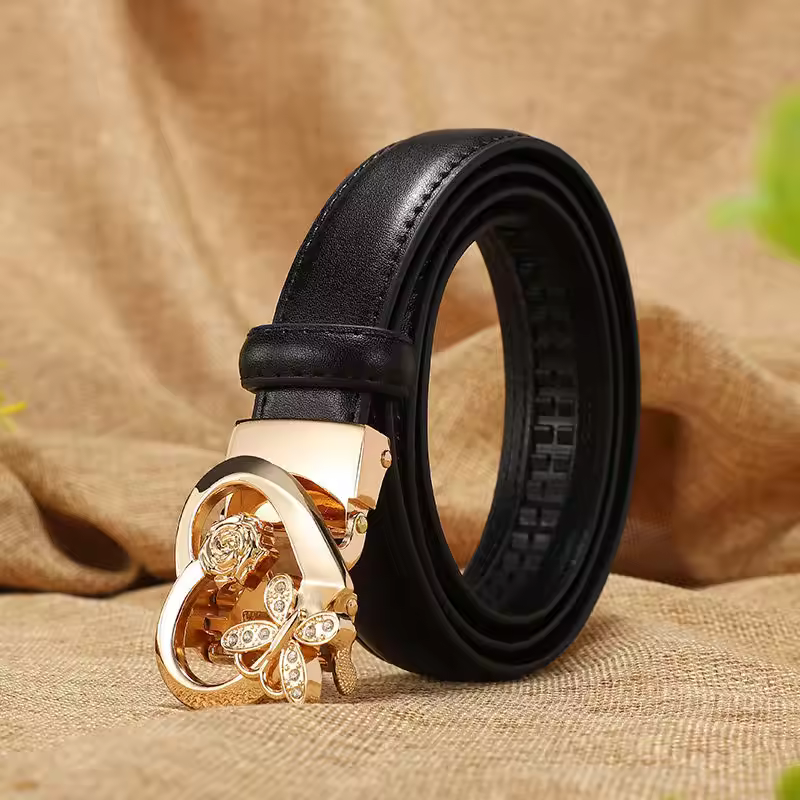 Luxury Famous Brand Designer Cowhide Leather Automatic Buckle Belt