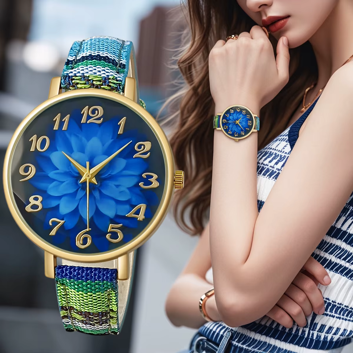 Luxury Leather Buckle Valentine's Day Quartz Wristwatch