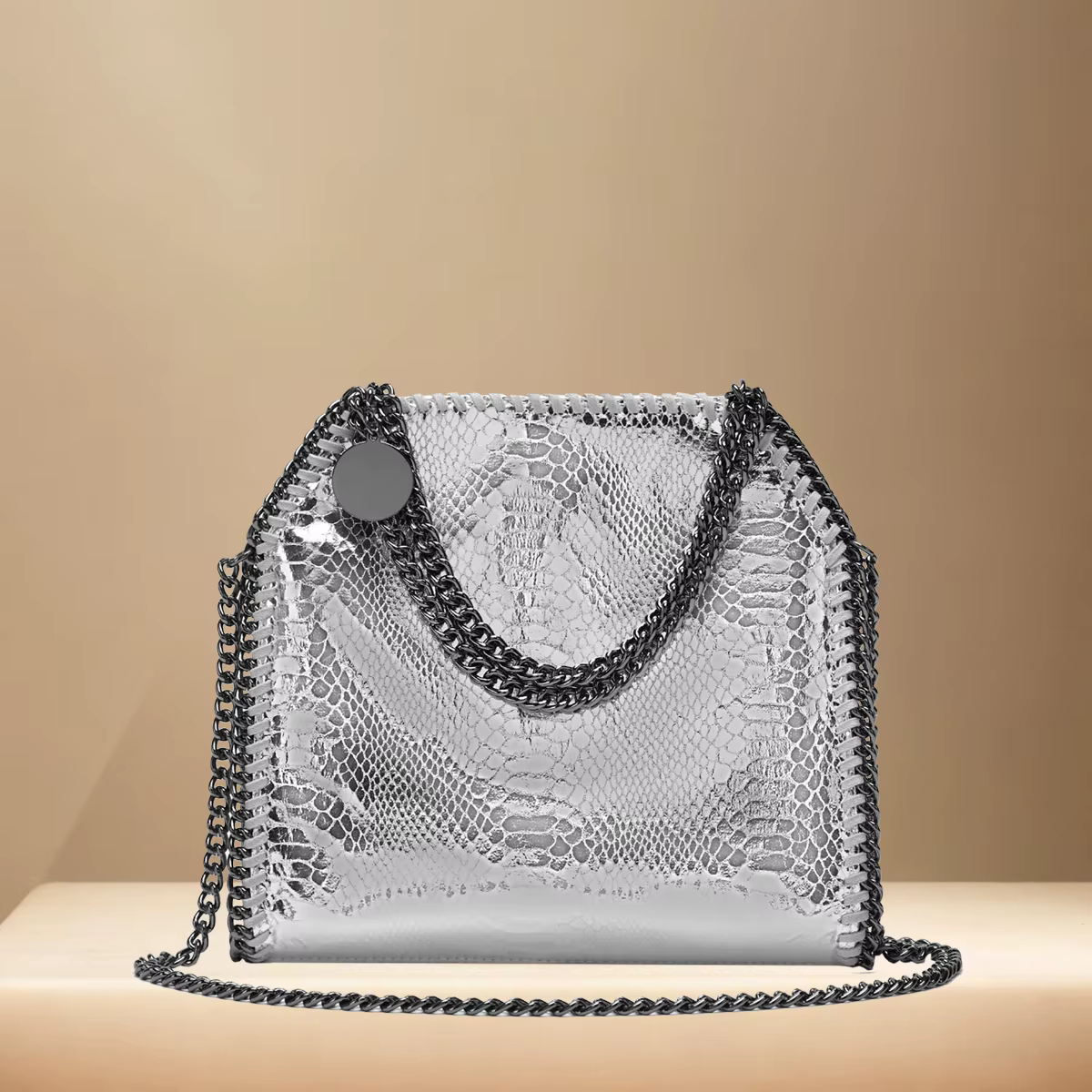 Luxury Single Cross Chain Shoulder Snake pattern Handbag