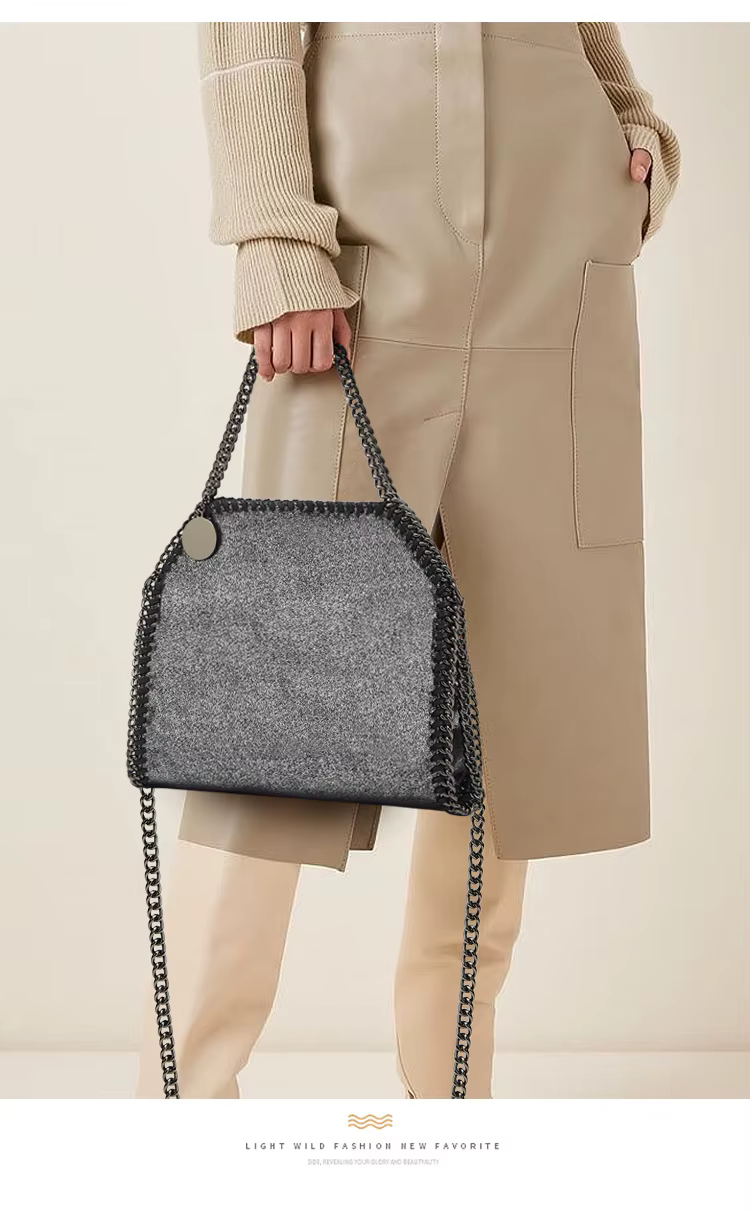 Casual Single Shoulder Metal Cross Chain Square Handbag - Image 4