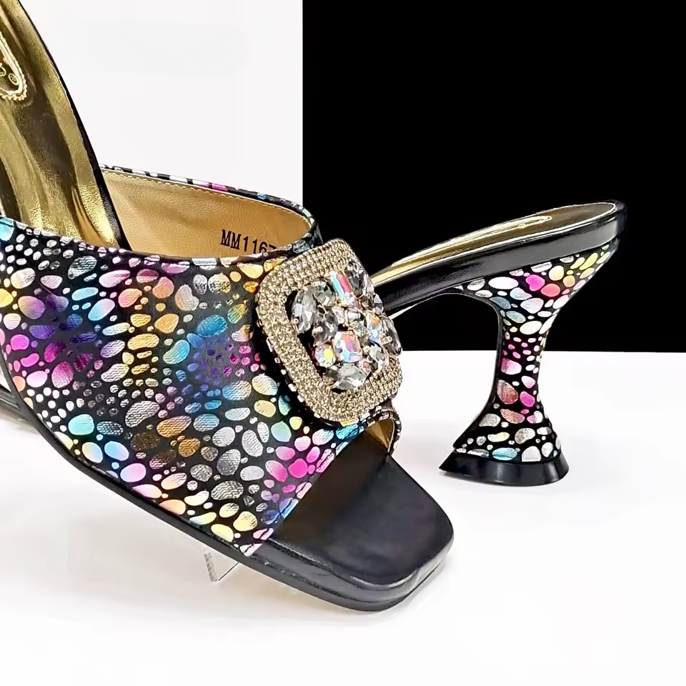 Square Toe Sandals With Matching Handbag Set Perfect for Weddings and Parties - Image 4