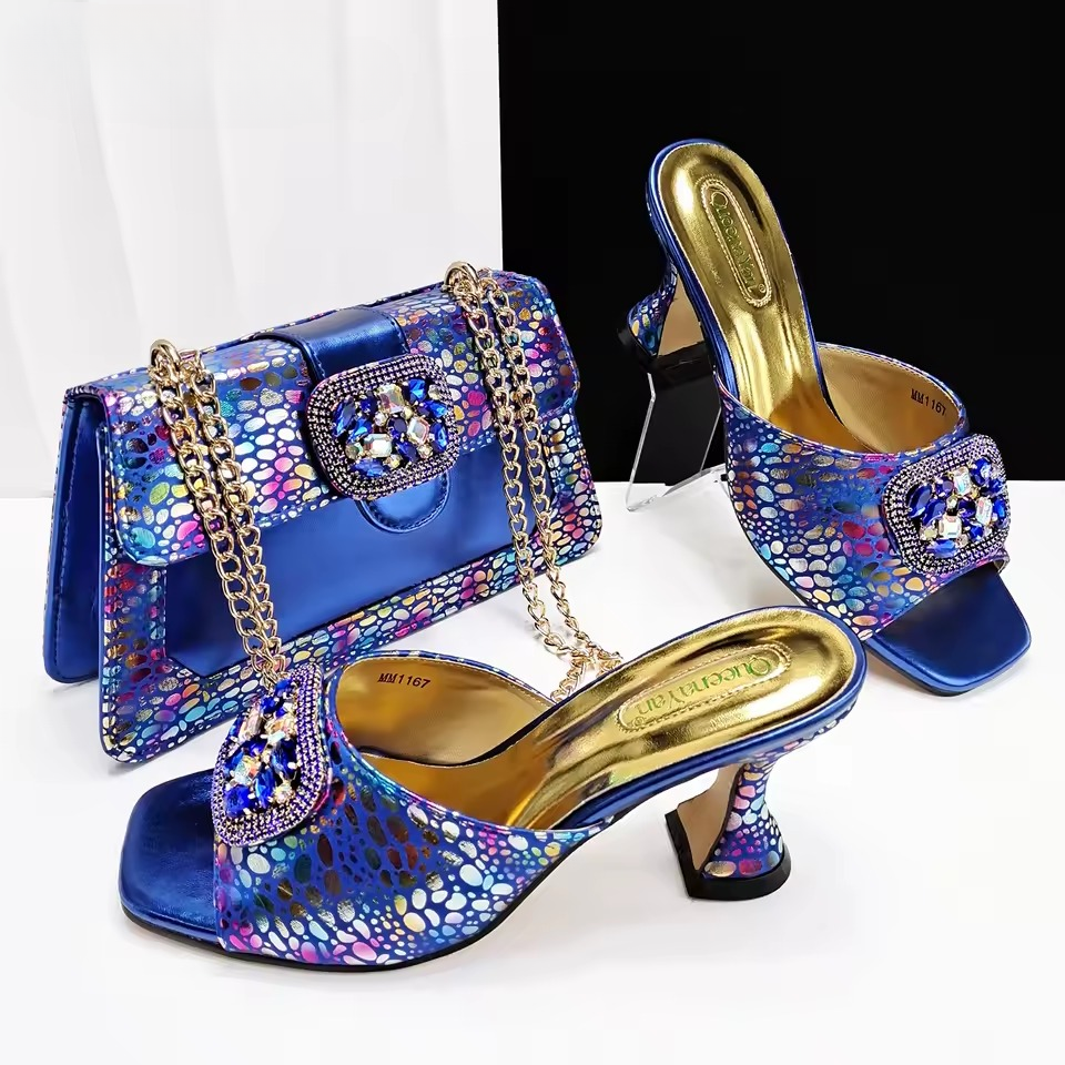 Square Toe Sandals With Matching Handbag Set Perfect for Weddings and Parties - Image 10