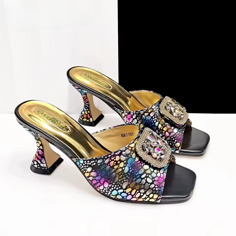 Square Toe Sandals With Matching Handbag Set Perfect for Weddings and Parties - Image 3
