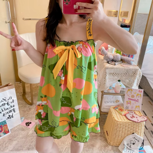 Princess Style Cartoon Tide Sling Suspender Sleeveless Shorts Nightwear Set