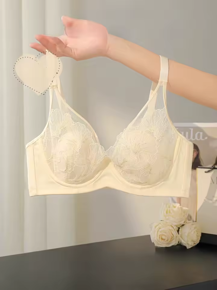 Rabbit Ears Cup Ultra-thin Underwear Big Breasts Show Small Anti-sag Bra - Image 8