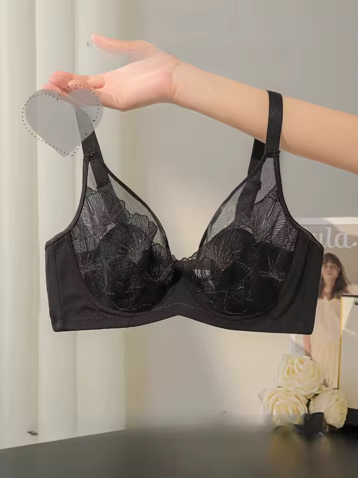 Rabbit Ears Cup Ultra-thin Underwear Big Breasts Show Small Anti-sag Bra - Image 5