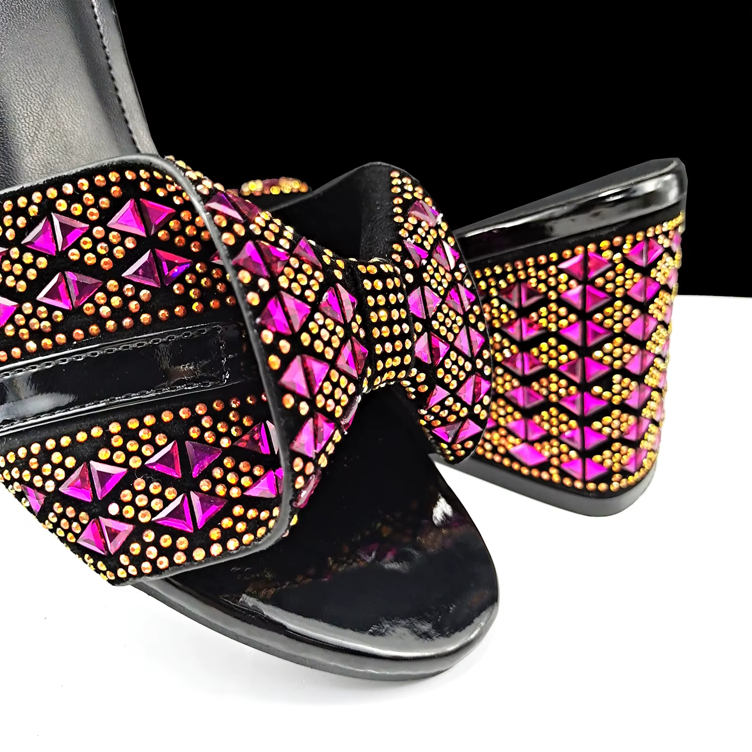 Rhinestone Decoration Bags and Peep Toe High Heels Banquet Shoes - Image 4