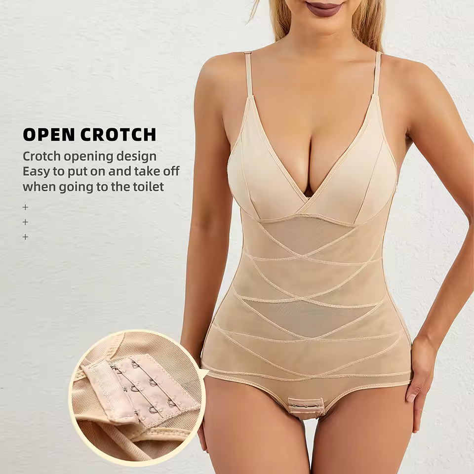 Sculpting Bodysuit Cross Compression abs Shaping Briefs Slimming Shapewear - Image 3