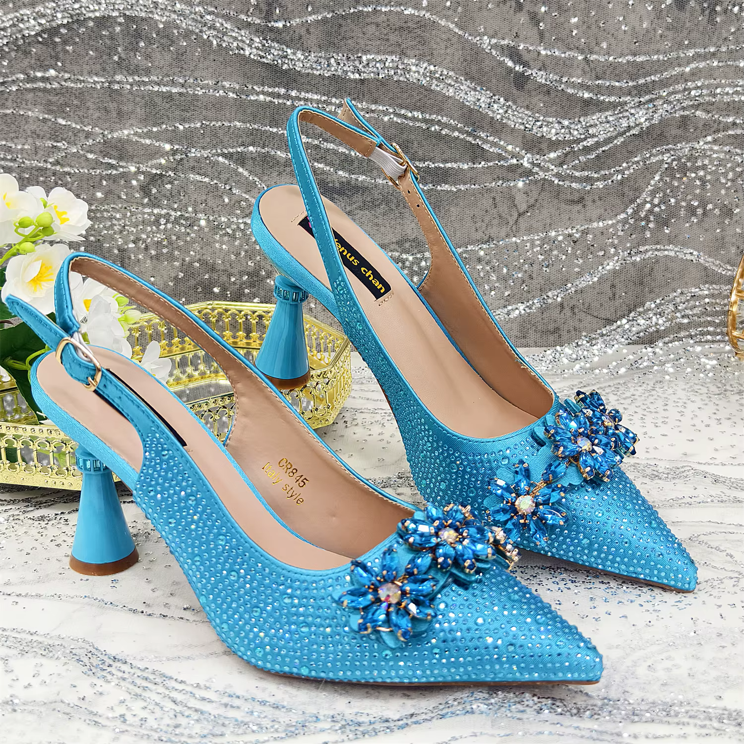 Special Design Pointy Toe Party High Heels And Exquisite Clutch Bag - Image 14
