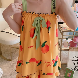 Suspender Sleeveless Cartoon Tide Sling Princess Style Shorts Nightwear Set