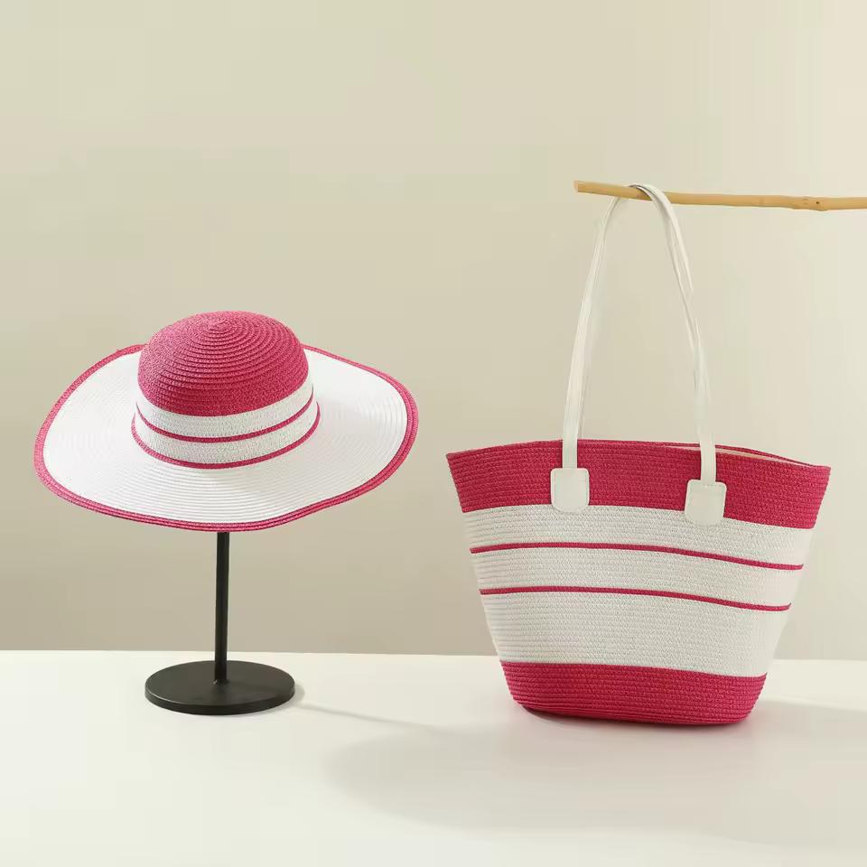 Travel Beach Outdoor Sun Hat Straw Hat Bag Set - Image 6
